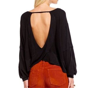 Black Open Back Sweater